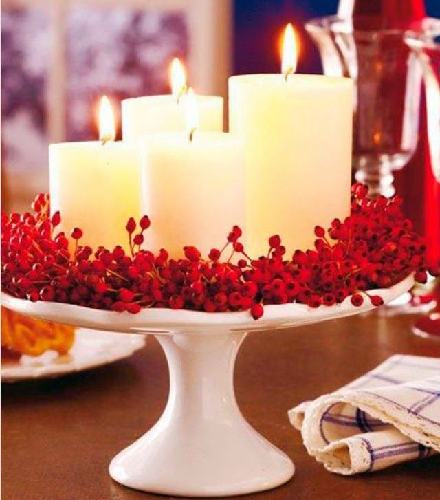 01 ideias para decorar a sua mesa de natal com velas