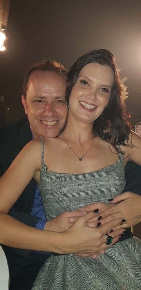 Marcelo Weiss e a aniversariante Priscilla Azalim