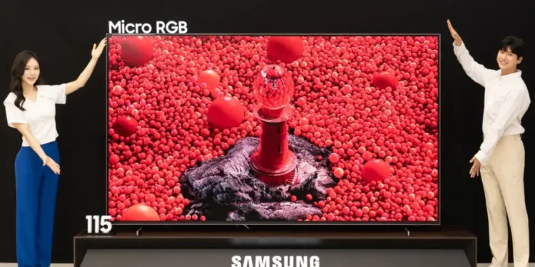 Nova televisão gigantesca de 115” da Samsung: onde comprar - Imagem: Divulgação/Samsung