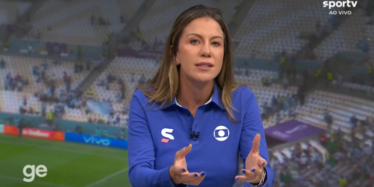 Apresentadora Barbara Coelho - Foto: Print SportV ao Vivo/Reprodução Ge