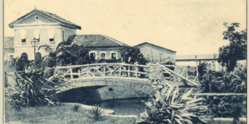 Estrutura abaixo de várias camadas de aterro é encontrada no Brasil - Imagem: Semurb/Ponte do Jardim Público, atual Praça Augusto Severo