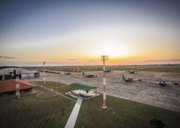 Vista aérea da BACG (Base Aérea de Campo Grande) - Reprodução