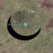 Fenômeno natural revela ilha giratória de 118 m na Argentina - Imagem: Reprodução/Google Earth