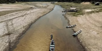 Uma imagem do projeto “Secas na Amazônia”, de Musuk Nolte, da Fundação Bertha, é finalista do World Press Photo do Ano em 2025. — Foto: Musuk Nolte / CAIXA Cultural RJ