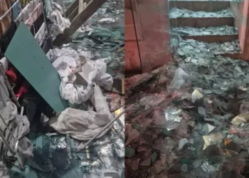 500 kg de vidro cai por cima de rapaz de 23 anos - Imagem: Divulgação/Corpo de Bombeiros