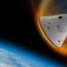 Ilustração da cápsula Nyx durante a reentrada na atmosfera terrestre (The Exploration Company/ESA/Reprodução)