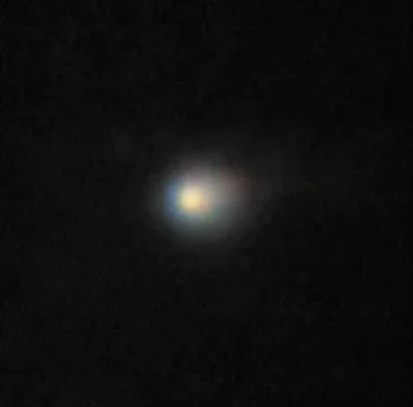 Cometa "estrangeiro" é registrado por telescópio - Imagem: Divulgação/ Observatório Gemini/ NOIRLab /NSF/AURA/K. Meech (IfA/U. Havaí) Processamento: Jen Miller, Mahdi Zamani (NSF/NOIRLab)