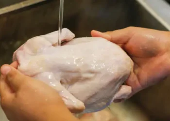 Lavando o frango - Reprodução/iStock