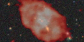 Dois anéis circulares de rádio desconhecidos são vistos no espaço - Imagem: Divulgação/RAD@home Astronomy Collaboratory (Índia)