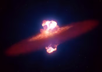 Ilustração mostra estrela explodindo no final de seu ciclo de vida, fenômeno chamado supernova. — Foto: ESO/L. Calcada/Divulgação via REUTERS