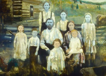 Família com pele azul