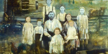 Família com pele azul