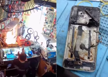Celular explode durante serviço de assistência técnica em loja - Imagem: Divulgação/Real Celulares