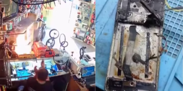 Celular explode durante serviço de assistência técnica em loja - Imagem: Divulgação/Real Celulares