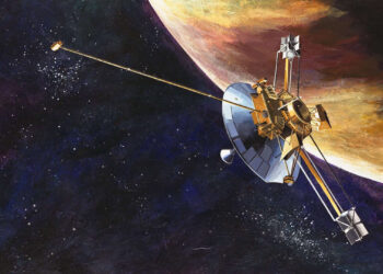Impressão artística da sonda Pioneer 10 (Imagem: NASA)