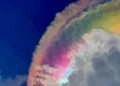 Nuvem arco-íris em Bogor, na Indonésia - Foto: Reprodução/X