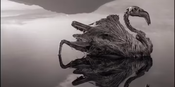 Lago Natron. — Foto: Reprodução/Instagram/@nickbrandtphotography