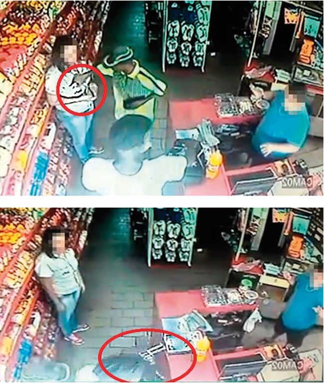 circuito de tv de mercearia flagra assalto com uso de arma ocorrido as 11h30 camera de seguranca