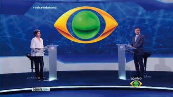 REPRODUÇÃO Debate da Band contou com cinco blocos de perguntas livres entre Dilma e Aécio