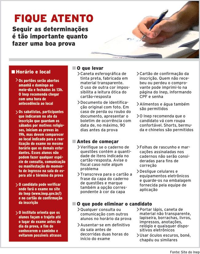 Milhares iniciam Enem amanhã 2 545c07fead2c6