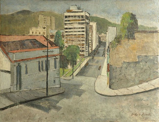 Perspectiva do alto da Rua Halfeld, de Heitor de Alencar, ilustra o mês de outubro