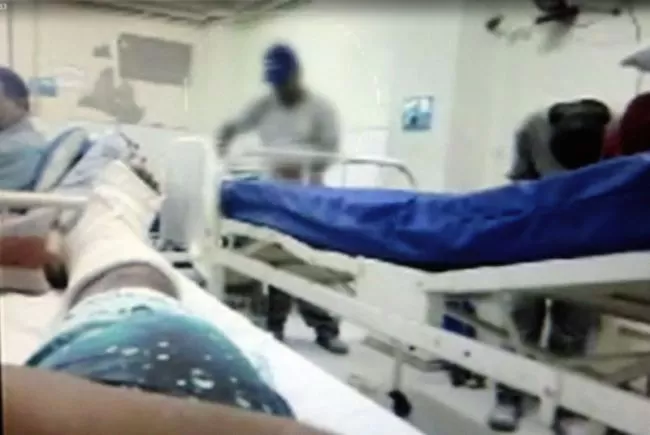 Reprodução/imagem TV Alterosa Vídeo denuncia serviço em meio aos internados