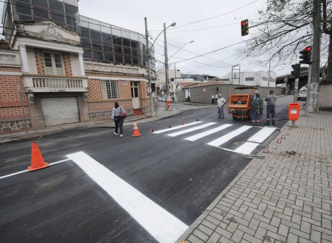 Sinalização feita na rua da Bahia e Espírito Santo