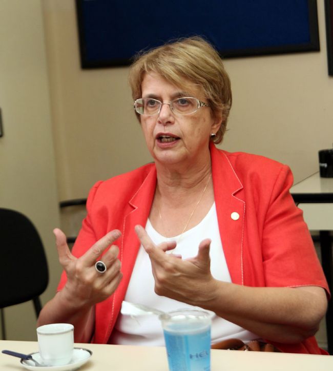 Margarida durante visita à Tribuna de Minas