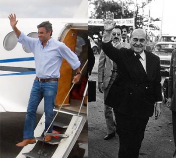 ANTONIO OLAVO CEREZO/02-08-10 e Arquivo TM Aécio quer aproximação com o PMDB e Tancredo incorporou seu PP ao PMDB