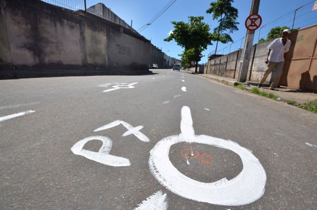 Local por onde passará um interceptor já sinalizado