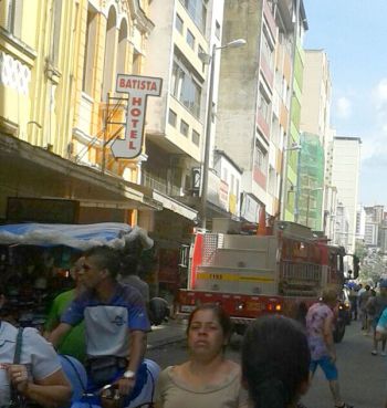 Fogo atingiu um dos quartos do hotel na Batista