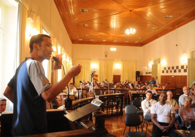 O triatleta Marcos Hallack participou do encontro