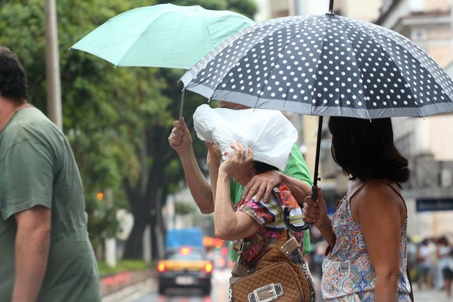 FERNANDO PRIAMO/28-01-15 Depois da tempestade de terça, chuva voltou em alguns pontos de JF ontem