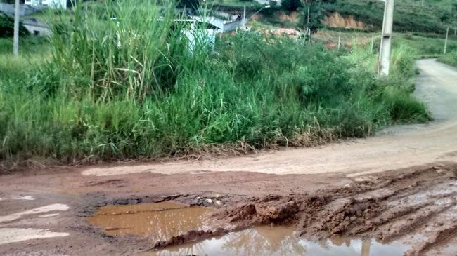 Buracos, mato e falta de calçada no Bairro Terras Altas