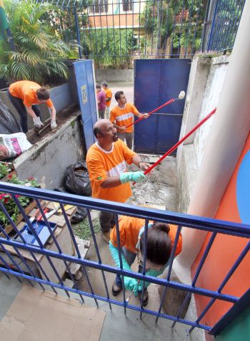 Alae recebeu nova pintura no primeiro dia de ação voluntária