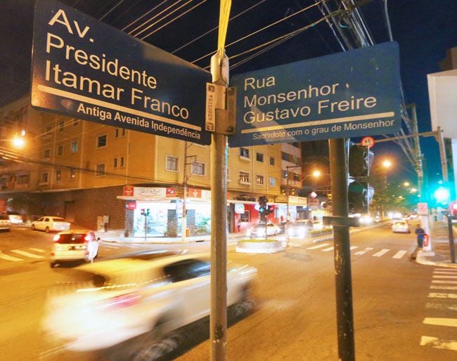 LEONARDO COSTA Monsenhor Gustavo Freire poderia ganhar explicação menos óbvia, enquanto Av. Presidente Itamar Franco não diz sobre o homenageado