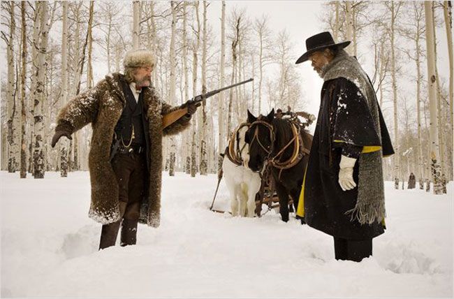 Kurt Russell e Samuel L. Jackson são dois caçadores de recompensas em 'Os 8 odiados', oitavo filme de Quentin Tarantino