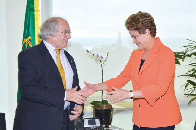 O Prêmio Nobel da Paz (1980) Adolfo Pérez Esquivel se encontrou ontem com a presidente Dilma(Lula Marques/Agência PT)