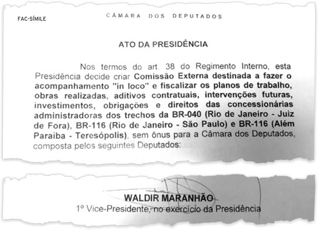 Concessão da 040 sob investigação 4 Nomeação de comissão parlamentar que investigará concessionárias