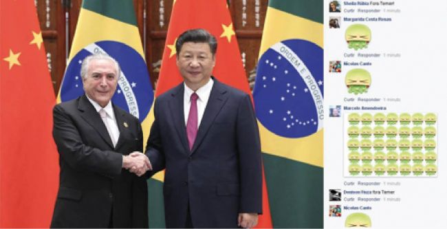 Página do Facebook do G20 com foto de Temer e Xi Jinping foi alvo de 'vomitaço'