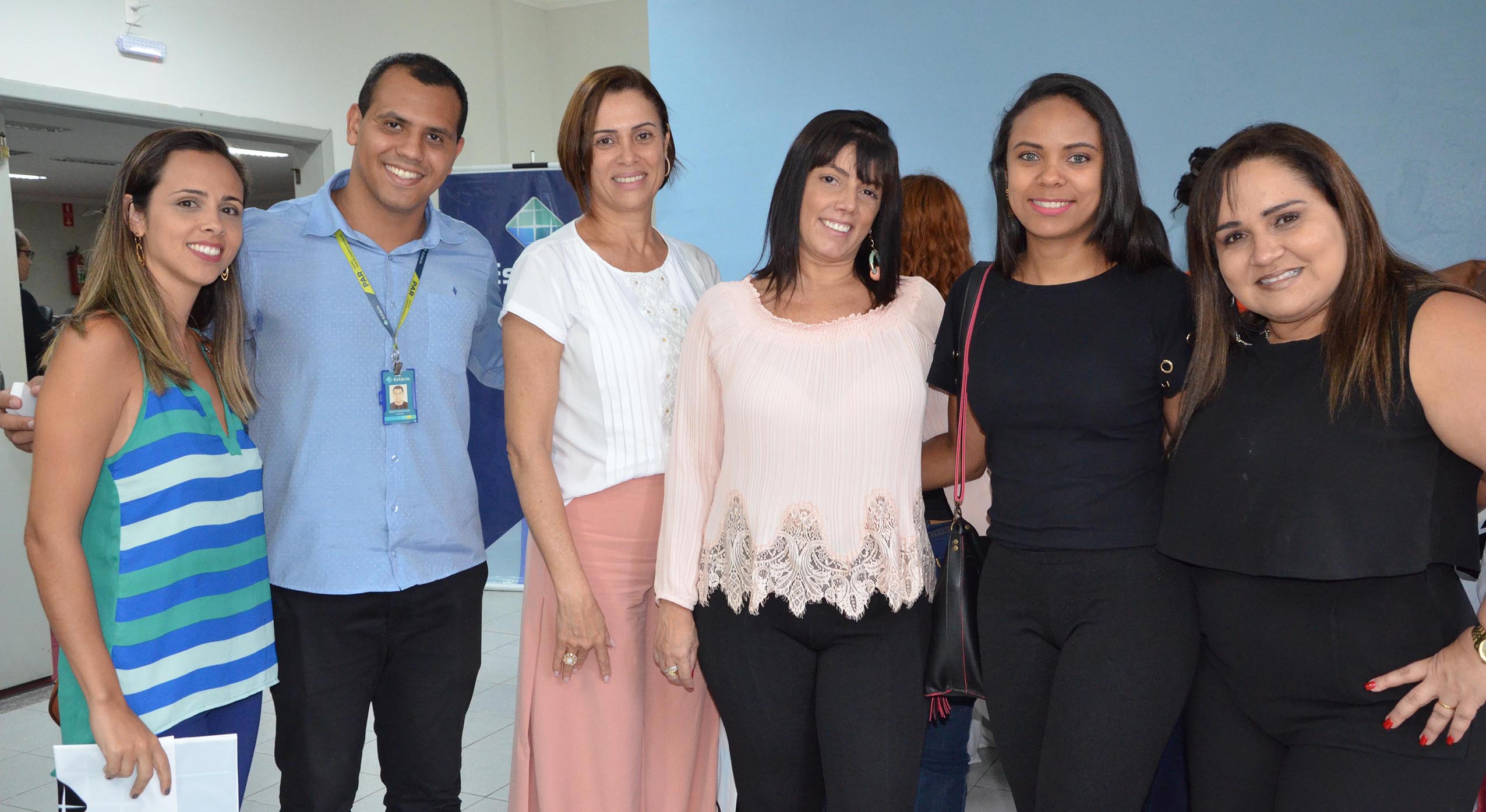 Em recente palestra na Estácio, Adele Abreu, Diego Gonçalves, Lú Mendes, Isis Quinet, Nayara Gonçalves e a reitora Márcia Motta