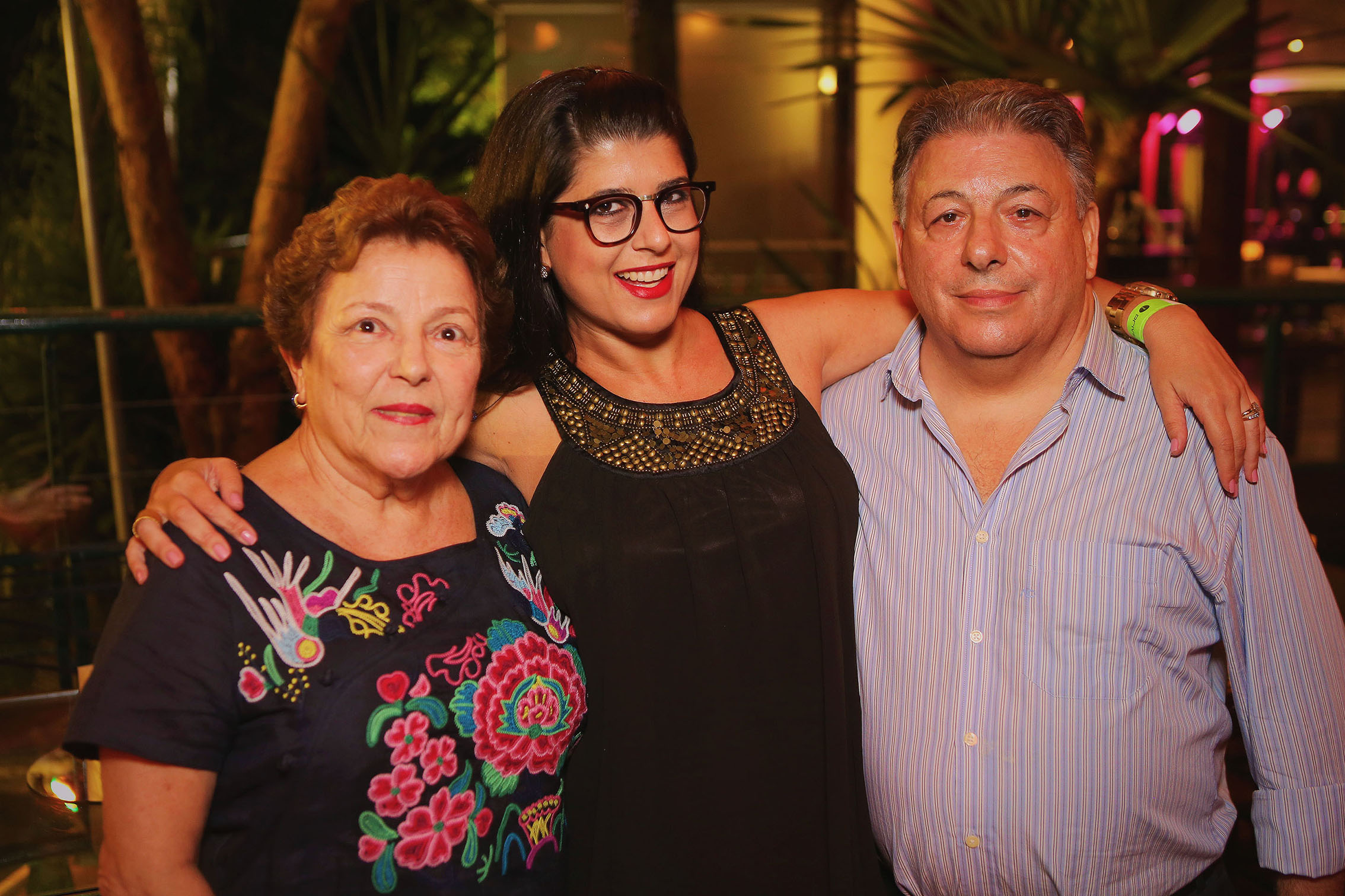 Joaquininha e Antônio José Giudice com a filha Raquel, no Privilège Foto: Wanderson Monteiro