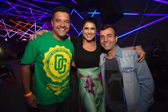 Os DJ’s Felipe Fachini, Raquel (Tererê) Junqueira e Rafael Barino na festa "Donde estás Corazón”, na Danke