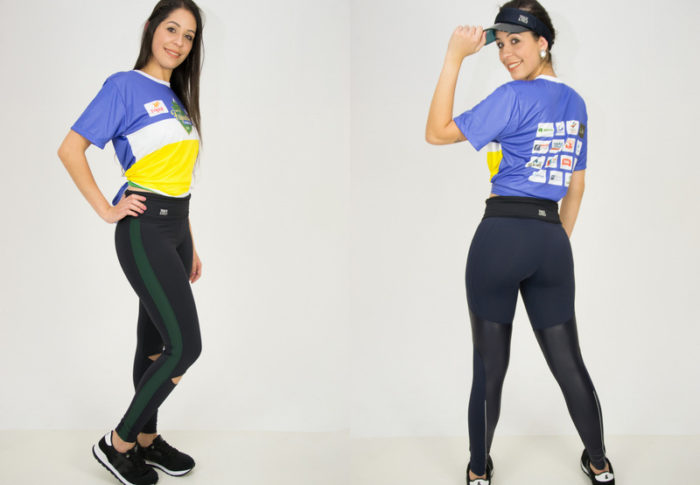 Maria Campos estreando com a camisa da Feijoada da Torcida e ‘look’ da Track & Field Foto: Leonardo Coelho