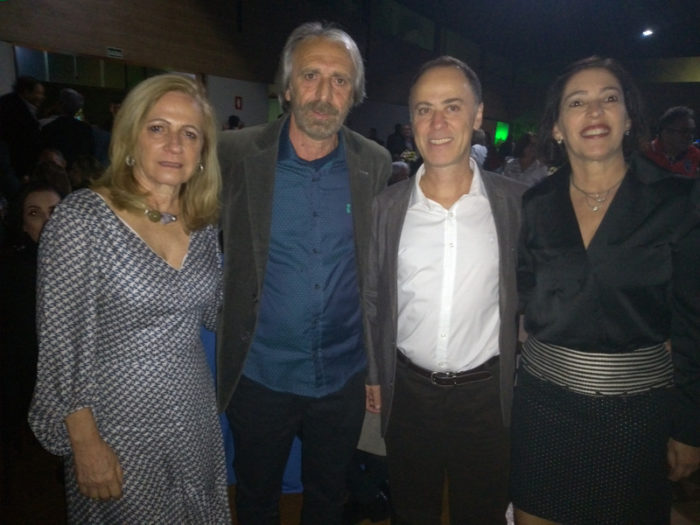 Ivone e Maurício Leitão com o presidente Edson de Almeida Júnior e Lúcia Castro, clicados na festa dos 65 anos da AABB