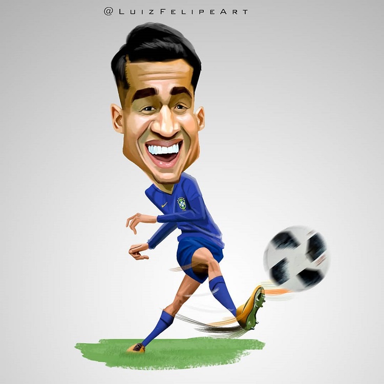 esp-desenho-Philippe-Coutinho-gol-na-estreia-crédito-luizfelipeart