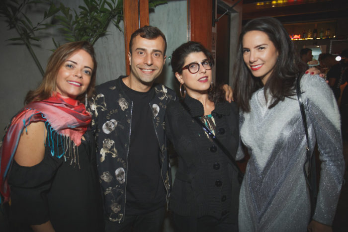 Andréa Campos, Rafael Barino, Raquel (Tererê) Junqueira e Amanda Chang na festa de um ano da Danke Club