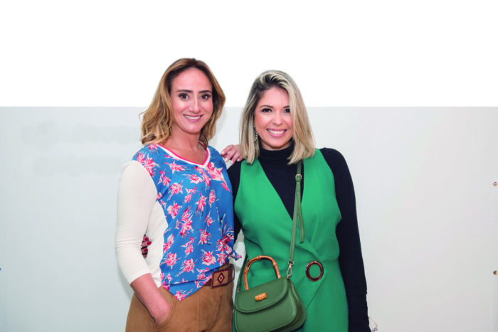 Jordana Coelho e Sarah Reis em noite de moda no Spazio Design Foto: Aline Bastos