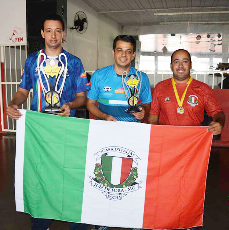 esp bocha Leandro Dias campeão Letinho Souza 3° lugar e Marcelo Almeida 4° lugar atletas da Casa DItalia semifinalistas