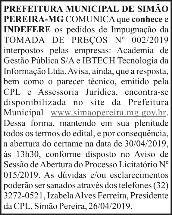 Prefeitura Municipal de Simão Pereira-MG 8 1 SIMAO PEREIRA.